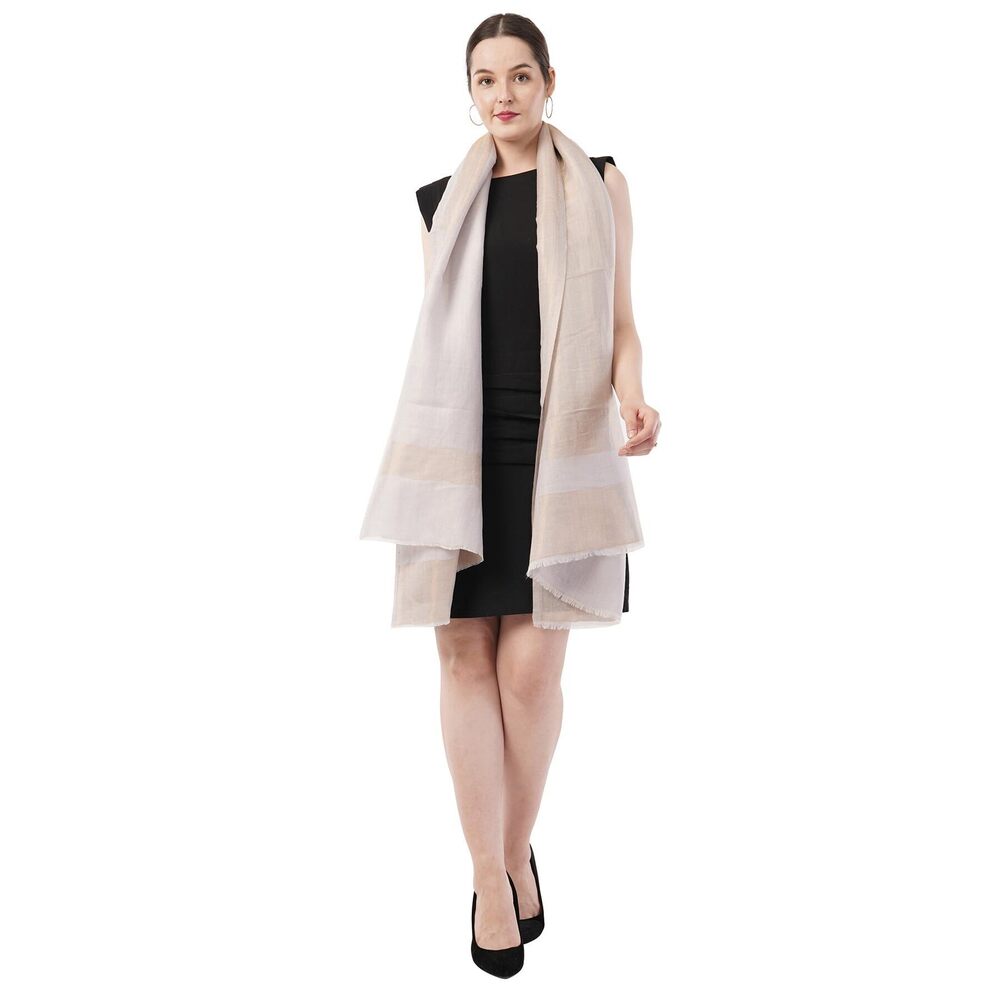 2617 Premium Unisex Fine Wool Zari Warm Stole Wrap Scarf